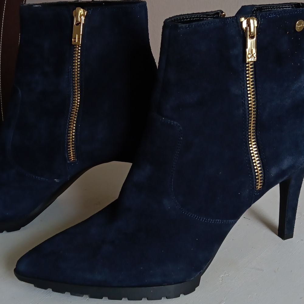 Calvin Klein Dark Blue Ankle Booties - Picture 5 of 8